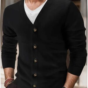 NEW Black Button-Up Cardigan men’s size small